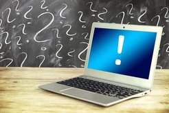Laptop as symbolic image of answers